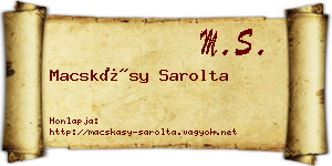 Macskásy Sarolta névjegykártya