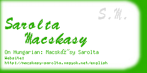 sarolta macskasy business card